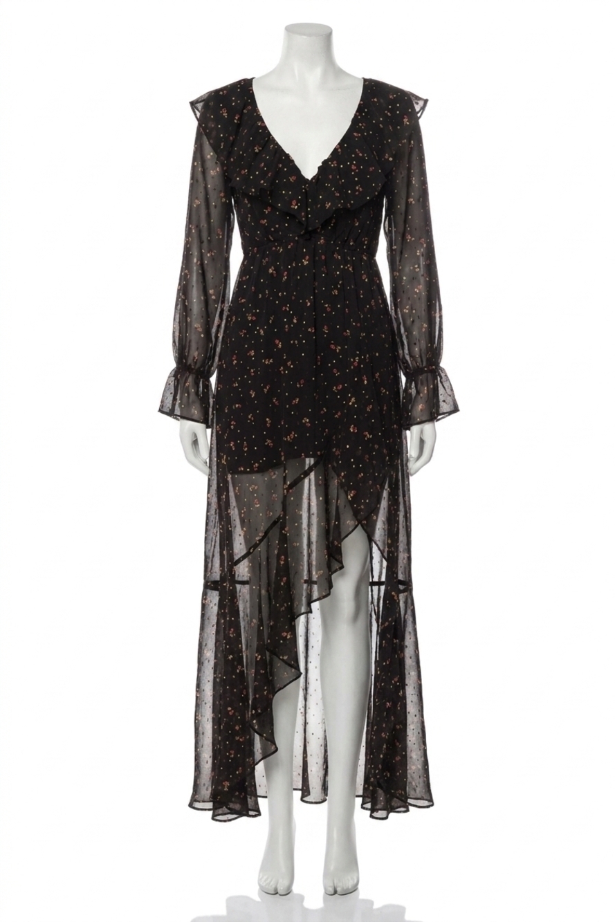 NEW FOR LOVE & LEMONS juliana maxi dress in black